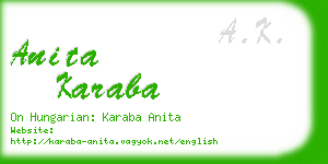 anita karaba business card